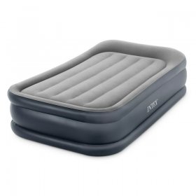 Intex Dura Beam Standard Deluxe Pillow Rest Raised Airbed w/ Built in Pump, Twin