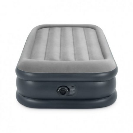 Intex Dura Beam Standard Deluxe Pillow Rest Raised Airbed w/ Built in Pump, Twin