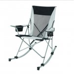 Ozark Trail Tension 2 in 1 Mesh Rocking Camp Chair, Gray and Black, Detachable Rockers, Adult