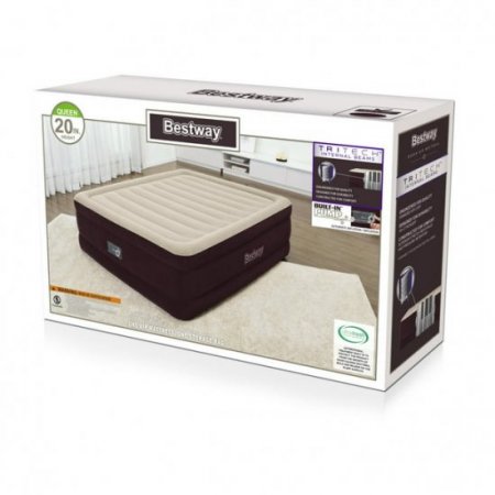 Bestway Maroon 20" Queen Air Mattress with Built-in Pump