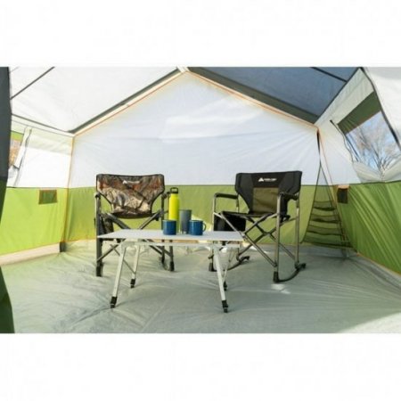 Ozark Trail 8-Person Family Cabin Tent 1 Room with Screen Porch, Green, Dimensions: 12'x11'x7', 45.86 lbs.