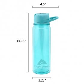 Ozark Trail 24-Ounce Double-Wall Tritan Water Bottle with Flip Straw Lid, Teal