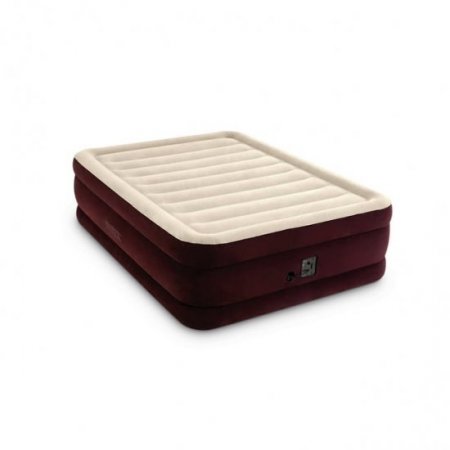 Intex Dura-Beam Maroon 20 inch Queen Air Mattress with Built-in Pump