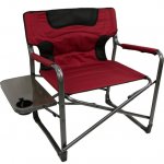 Ozark Trail XXL Folding Padded Director Chair with Side Table, Red