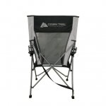 Ozark Trail Tension 2 in 1 Mesh Rocking Camp Chair, Gray and Black, Detachable Rockers, Adult