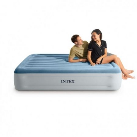 Intex 15" Essential Rest Dura-Beam Airbed Mattress with Internal Pump Included - QUEEN