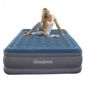 Beautyrest Extraordinaire 18" Inflatable Blow up Air Bed Mattress with Built-in Pump Queen