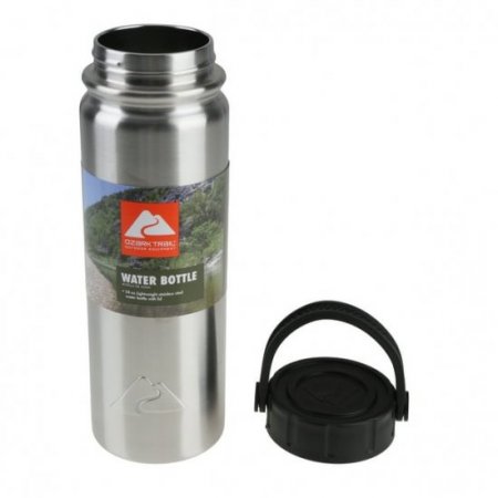 Ozark Trail 24 oz Silver Stainless Steel Water Bottle with Screw Cap