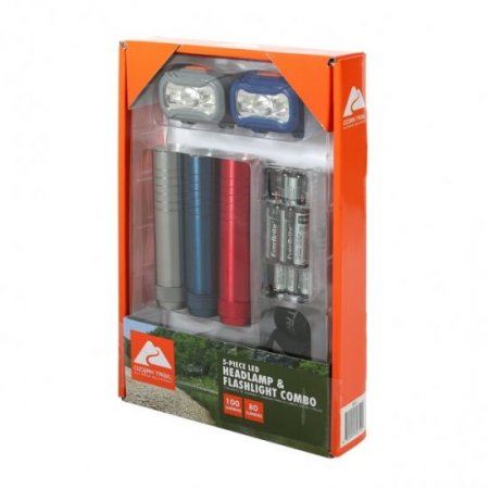 Ozark Trail 5-Piece LED Flashlight & Headlamp Combo, Model 30710