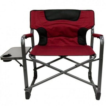 Ozark Trail XXL Folding Padded Director Chair with Side Table, Red