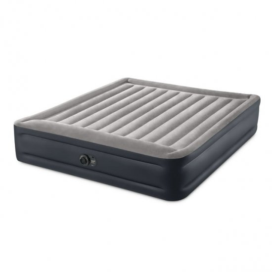 Intex Dura Beam Plus Deluxe Air Mattress Bed with Built In Pump, King