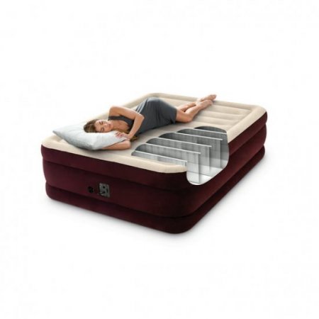 Intex Dura-Beam Maroon 20 inch Queen Air Mattress with Built-in Pump