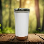 Ozark Trail 18 oz Insulated Stainless Steel Tumbler with Cork Bottom, White