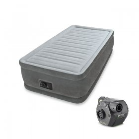 Intex Dura Beam Elevated Air Mattress w/ Built In Pump, Twin & Cordless Pump