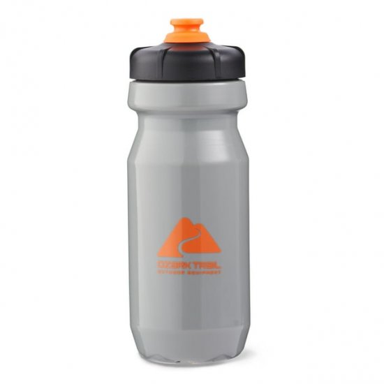 Ozark Trail 22 Fluid Ounces Cycling Water Bottle, Black and Gray