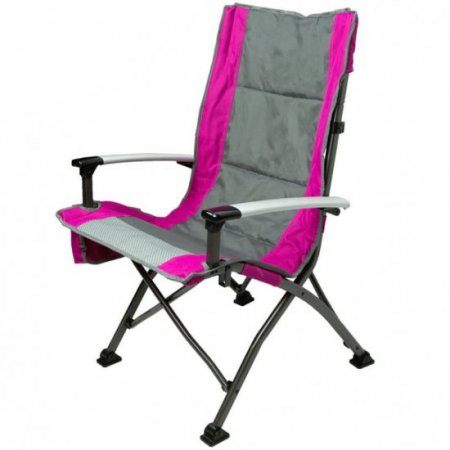 Ozark Trail High Back Camping Chair, Pink with Cupholder, Pocket, and Headrest, Adult