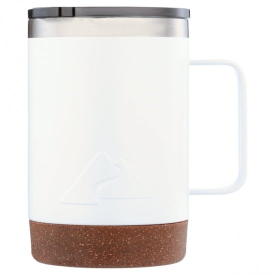 Ozark Trail 16 oz Insulated Stainless Steel Coffee Mug Tumbler with Cork Bottom, White