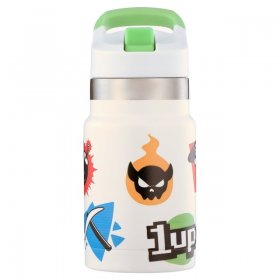 Ozark Trail 12 oz Double-Wall Stainless-Steel Flip-Top Kid's Water Bottle, Digital Gamer