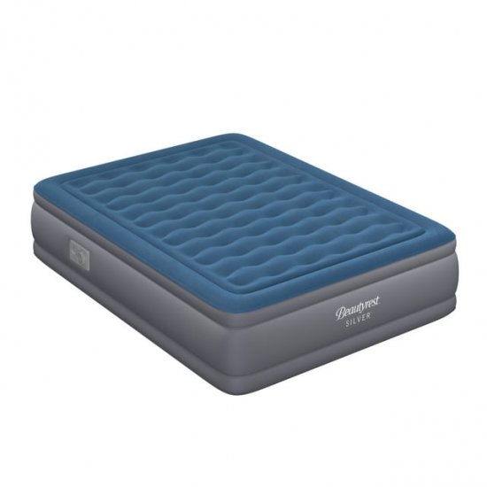 Beautyrest Extraordinaire 18\" Inflatable Blow up Air Bed Mattress with Built-in Pump Queen