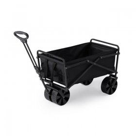 Seina 150lb Capacity Collapsible Steel Outdoor Utility Wagon Cart, Black