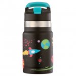 Ozark Trail 12 oz Double-Wall Stainless-Steel Flip-Top Kid's Water Bottle, Space