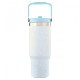 Ozark Trail 30 oz Insulated Stainless Steel Tumbler with Swivel Handle, White Speckled