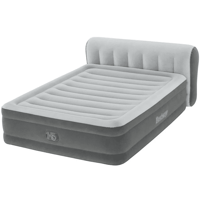 Bestway Headboard 18\" Queen Air Mattress with Built-in Pump